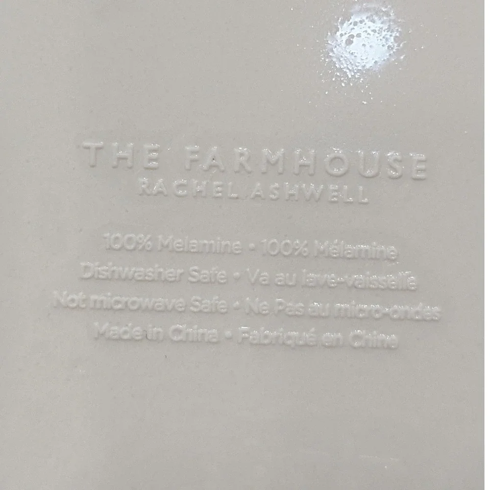 Rachel Ashwell The Farmhouse Watercolor Cabana Stripe Melamine Plates Set of 4